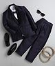 Jeet Ethnics Knit Full Sleeves Chevron Printed 4 Piece Party Suit With Bow - Purple