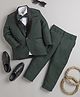 Jeet Ethnics Knit Full Sleeves Textured 4 Piece Party Suit Set With Bow - Green