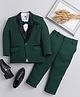Jeet Ethnics Knit Full Sleeves Solid 4 Piece Party Suit Set With Bow - Green