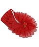 Yellow Bee Floral Applique Detailed Pearls Embellished Headband - Red