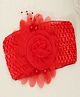 Yellow Bee Floral Applique Detailed Pearls Embellished Headband - Red