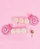 Yellow Bee Candy Applique Detailed Alligator Clips - Light Pink
