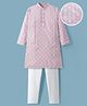 EARTHY TOUCH Schiffili Woven Full Sleeves Kurta Pyjama Set with Floral Embroidered Detailing - Lavender