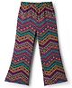 CrayonFlakes Knit Zig Zag Printed Flared Leggings - Blue
