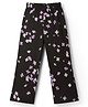 CrayonFlakes Knit Floral Printed Flared Leggings - Black