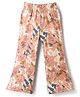 CrayonFlakes Knit Floral Printed Flared Leggings - Brown