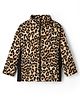 CrayonFlakes Polar Fleece Knit Full Sleeves  Animal Printed Light Winter Sweatjacket - Brown