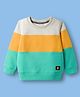 CrayonFlakes Fleece Cotton Knit Full Sleeves Color Block Light Winter Sweatshirt  - Multi Colour