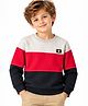 CrayonFlakes Fleece Cotton Knit Full Sleeves Color Block Pre Winter Sweatshirt -  Black