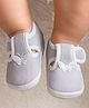 Neska Moda Butterfly Applique Detailed Velcro Closure Booties - Grey