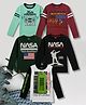 3PIN Cotton Knit Pack Of 5 Full Sleeves Typography & Space Theme Printed Tees - Multi Colour