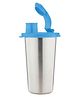 SignoraWare Stainless Steel Stylish Sipper with Lid | Air Tight Leak Proof Glass Tumblers/Sippers for Office Gym Yoga Hiking Trekking Travel Home Kitchen (450ml), Set of 1, Blue