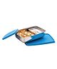 Signoraware Stainless Steel Compact Small Lunch Box | Airtight & Leakproof Tiffin Box | Office, School & Travel Tiffin Carrier | (150ml + 550ml Compartments | Set of 2 | Blue)