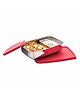 Signoraware Stainless Steel Compact Small Lunch Box | Airtight Lid Tiffin Box | Leakproof & Durable Tiffin Carrier | Ideal for Office, School & Travel | (150ml + 550ml Compartments | Set of 2 | Red)
