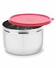 Signoraware Store well Stainless Steel Storage Container | Airtight & Leakproof | Easy fit to bags | Keeps food Fresh & Odour free | Best for office Executives | Storing Leftovers ( 1.1 Ltr | Red )