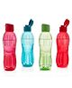Signoraware Fliptop Bpa Free Plastic Water Bottles |Food Grade |Fridge Bottles |Ideal For Office, Gym, College, Travel Hiking, Camping |Best To Fulfil Daily Hydration (1 Ltrs | Set 4 |Multicolour)