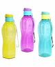 Signoraware Fliptop Bpa Free Plastic Fridge Water Bottles | Food Grade | Ideal For Office, Gym, School, College, Travel Hiking, Camping | Best To Fulfil Daily Hydration 500 ml | Set 3 |Multicolour)