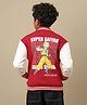 Kidsville Knit Full Sleeves Dragon Ball Z Featuring Goku Back Printed Jacket - Maroon & Off White