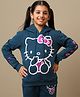 Kidsville Knit Hello Kitty Featuring Full Sleeves Character Printed Hoodie - Blue