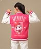 Kidsville Knit Disney Mickey & Friends Featuring Full Sleeves Minnie Mouse Printed Jacket - Pink & Off White
