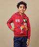 Kidsville Knit One Piece Featuring Full Sleeves Luffy Printed Winter Hoodie - Red