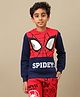 Kidsville Knit Marvel Featuring Full Sleeves Spiderman Printed Light Winter Sweatshirt - Red & Navy Blue