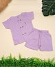 A Toddler Thing 100% Muslin Woven Half Sleeves Koala Printed Shirt & Shorts Set - Lilac
