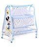 Babyhug Disney Mickey & Friends Baby Cradle with Mosquito Net & Storage  Blue| Tool Free Easy Assemble| Swing Lock| Wheels with Lock| Side Mesh Window| Smootgh Noise Free Swing