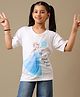 Kidsville Cotton Knit Disney Frozen Featuring Half Sleeves Elsa Printed Tee - White