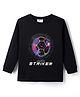 Lazy Bones Sinker Knit Full Sleeves T-Shirt With Striker - Black