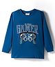 Lazy Bones Sinker Knit Full Sleeves T-Shirt With Text Print - Blue