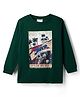 Lazy Bones Sinker Knit Full Sleeves T-Shirt With Car Print - Green