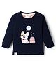 Ollypop Interlock Knit Full Sleeves T-Shirt With Dog Embriodery - Ivory