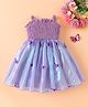 Mark & Mia Woven Sleeveless Smocked Party Dress with Butterfly Applique - Purple