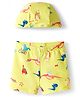 Babyhug Dino Printed Swimming Trunk With Cap - Yellow