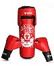 MYC Club Boxing Set | 1 Punching Bag, 1 Head Guard, 2 Boxing Gloves | Boxing Training Punching Bag & Gloves for Boys & Girls | for 4 to 10 Years Kids (RED)