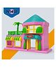 NHR 2-Storey Doll House Play Set for Girls with Furniture, Mini Dolls & Accessories | Pretend Play Toy House with Rooftop, Balcony & Colorful Design | Plastic Dollhouse for Kids Age 3+