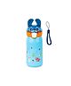 FunBlast Cartoon Design Double Walled Vacuum Insulated Water Bottle with Straw - 400 ml (Blue)