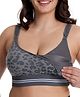 Momcozy Leopard Pattern Printed Maternity Pumping Bra - Black