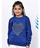 BaawRi Fleece Knit Full Sleeves Thread Work Embroidered Winter Sweatshirt - Princess Blue
