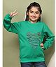 BaawRi Fleece Knit Full Sleeves Thread Work Embroidered Winter Sweatshirt - Forest Green