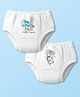 CUCUMBER Cotton Knit Bloomers with Bunny & Penguin Print Pack of 2 - White