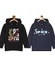 The Mom Store Cotton Knit Pack Of 2 Full Sleeves Space Theme & Typography Printed Light Winter Hooded Sweatshirts - Multi Colour