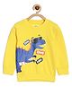 The Mom Store Cotton Knit Full Sleeves Dinosaur Printed Light Winter Sweatshirt - Yellow