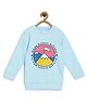 The Mom Store Cotton Knit Full Sleeves Typography Printed Light Winter Sweatshirt - Blue