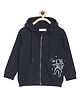 The Mom Store Cotton Knit Full Sleeves Astronaut Printed Light Winter Hoodie - Navy Blue