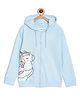 The Mom Store Cotton Knit Full Sleeves Unicorn Printed Light Winter Hoodie - Blue