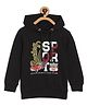 The Mom Store Cotton Knit Full Sleeves Race Car Printed Light Winter Hooded Sweatshirt - Black
