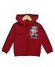 The Mom Store Cotton Knit Full Sleeves Scooter Bear Printed Light Winter Hooded Jacket - Maroon