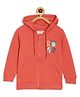 The Mom Store Cotton Knit Full Sleeves Roar Text Printed Light Winter Hoodie - Red